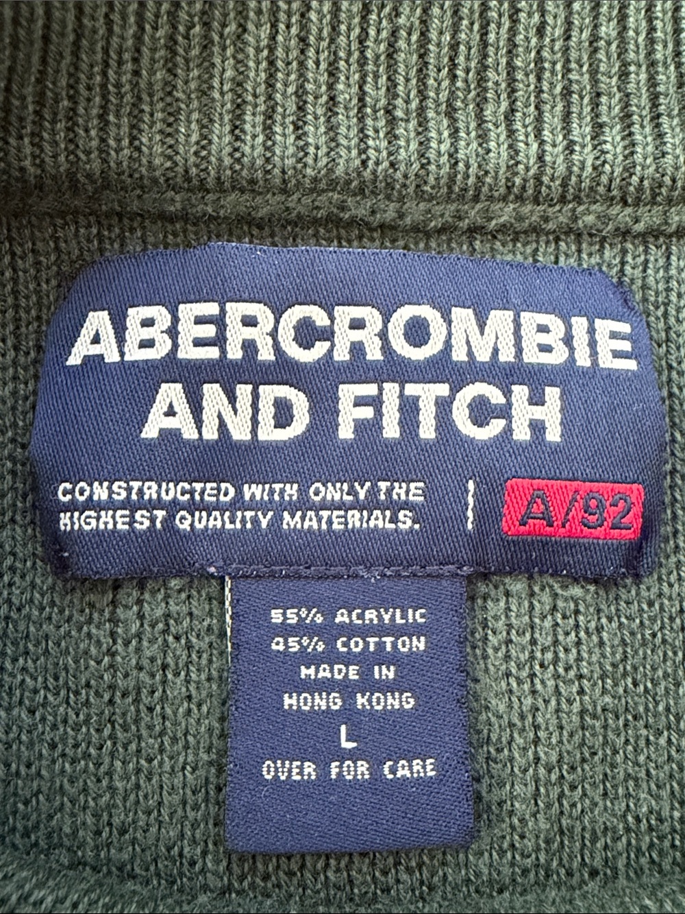 Vintage Abercrombie & Fitch Green, Navy & Cream Crewneck Sweater - Picture 4 of 4
